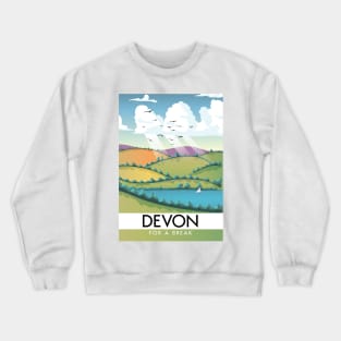 Devon for a break vintage travel poster Crewneck Sweatshirt